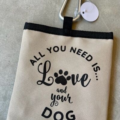 Bolsa de golosinas para mascotas Love and A Dog
