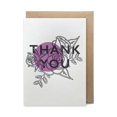Thank you botanical luxury letterpress printed card