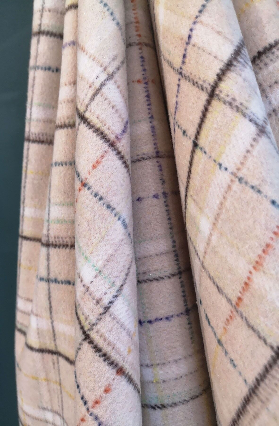 Tissu aspetto laine à carreaux intérieur brossé - Bastiane-22