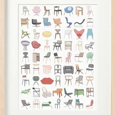 CHAIRS II - 30x40cm picture drawing chairs design