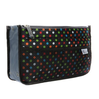 Periea Handbag Organiser - Chelsy Multi Coloured Polka Dots (Small)