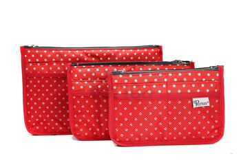 Organisateur de sac à main Periea - Chelsy Red/White Polka Dots (Small) 3