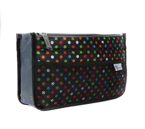 Periea Handbag Organiser - Chelsy Multi Coloured Polka Dots (Medium)