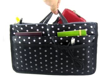 Organisateur de sac à main Periea - Chelsy noir/pois blancs (moyen) 4