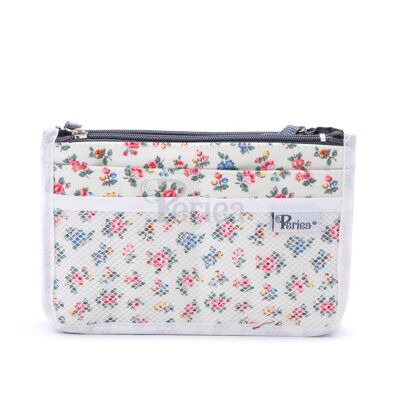 Periea Handbag Organiser - Chelsy Cream Floral (Medium)