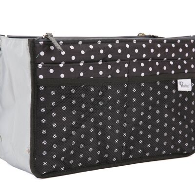 Periea Handbag Organiser - Chelsy Black/White Polka Dots (Large)