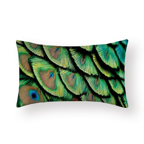 Cushion Cover Peacock - Green Long