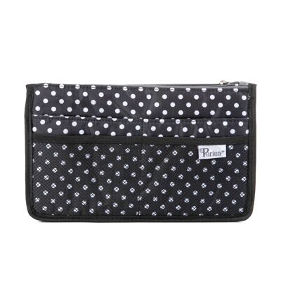 Periea Handbag Organiser - Chelsy Premium Black/White Polka Dots (Large)