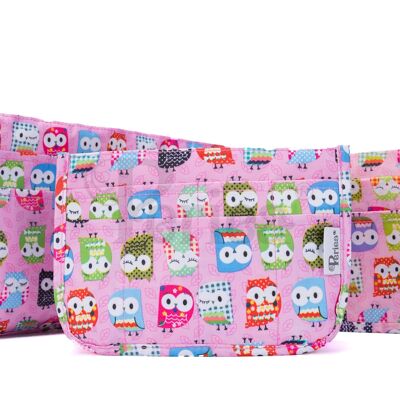 Periea Handtaschen-Organizer – Daisy Pink Owl Print (groß)