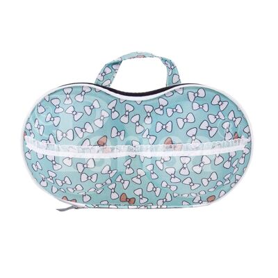 Trousse de Voyage Periea Bra - Belle Verte avec Nœuds Blancs