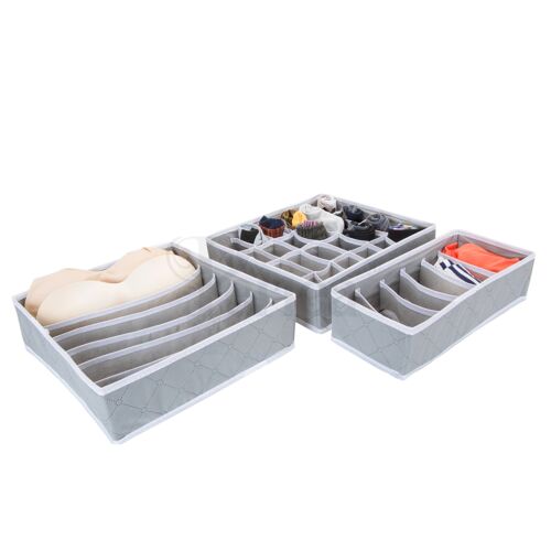 Periea Drawer Organiser - Katrina Grey with White Piping