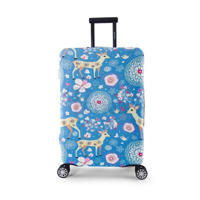 Periea Elasticated Luggage Cover - Blue Animals 3 Sizes