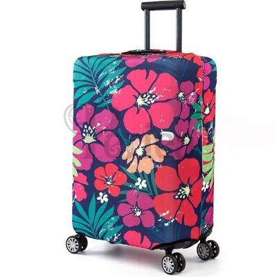 Cubierta de equipaje elástica Periea - Flores llamativas pequeñas, medianas y grandes