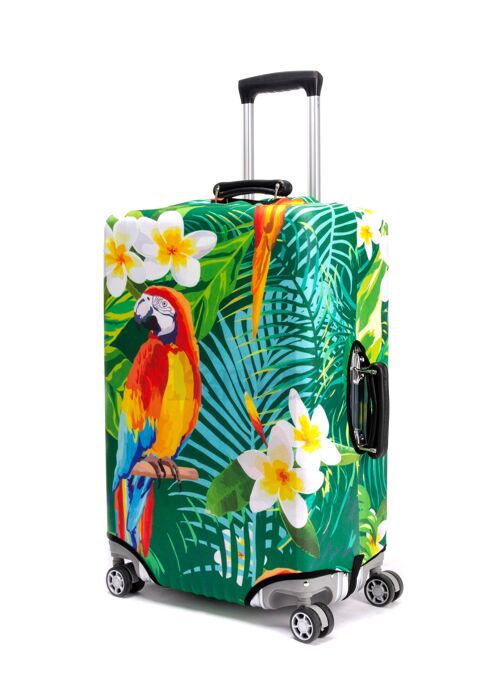 Periea Elasticated Luggage Cover - Tropical Parrot Small, Medium, Large & Extra Large