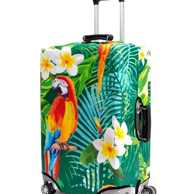 Periea Elasticated Luggage Cover - Tropical Parrot Small, Medium, Large & Extra Large