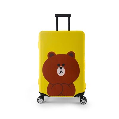 Cubierta de equipaje elástica Periea - Teddy amarillo pequeño, mediano y grande