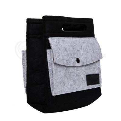 Organizer per borsetta Periea – Aya nero e grigio (piccolo)