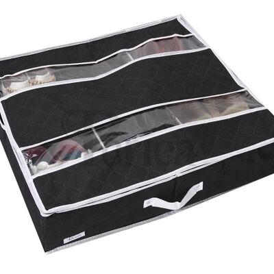 Periea Shoe Organiser – Sami Black Shoe Storage Box With Hard Base and Sides
