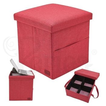 Organisateur de rangement Periea - Pouf pour ordinateur portable Liv Rouge