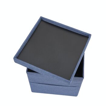 Periea Storage Organizer Ottoman avec boîte de rangement interne - Liv Laptop Ottoman Blue 3