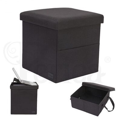 Organisateur de rangement Periea - Ottoman pour ordinateur portable Liv gris foncé