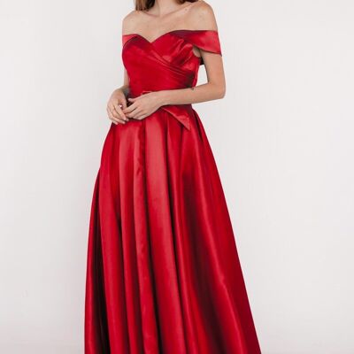 Red long evening dress