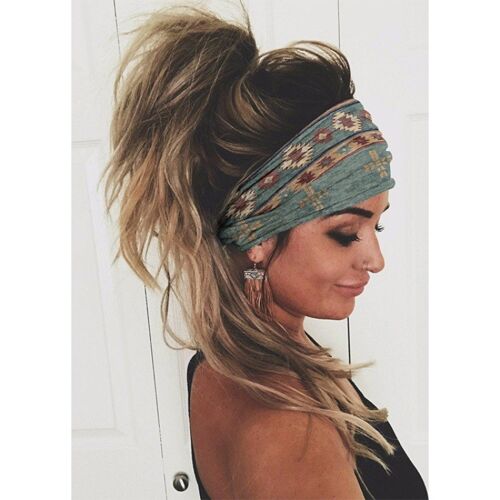 Colorful Geometric Ethnic Print Wide Edge Hair Band