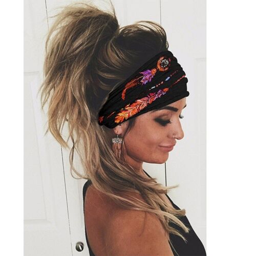 Colorful Geometric Ethnic Print Wide Edge Hair Band