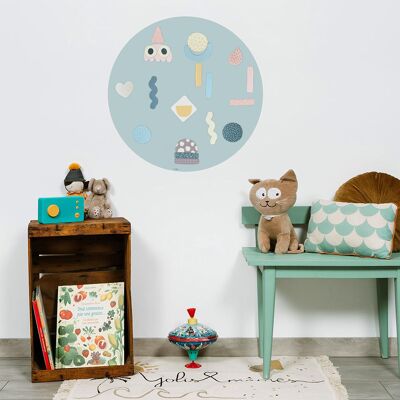Round magnetic board - sky blue color