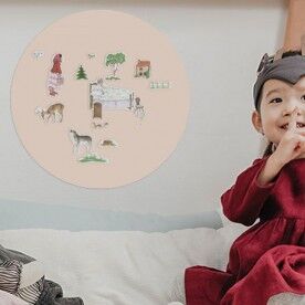 Tableau magnétique rond - coloris beige rosé