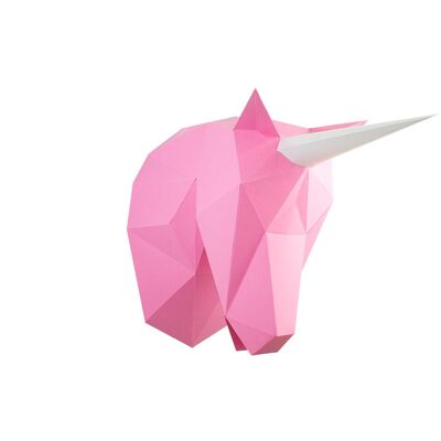 3D-Papier-Einhorn-Rosa