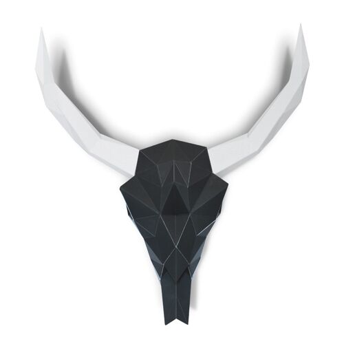 Crâne de bison en papier Noir