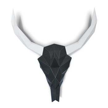 Crâne de bison en papier Noir