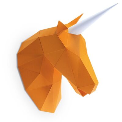Unicorno di carta 3d arancione