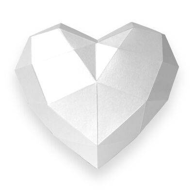 cuore di carta 3d bianco