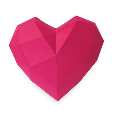 Pink 3d paper heart