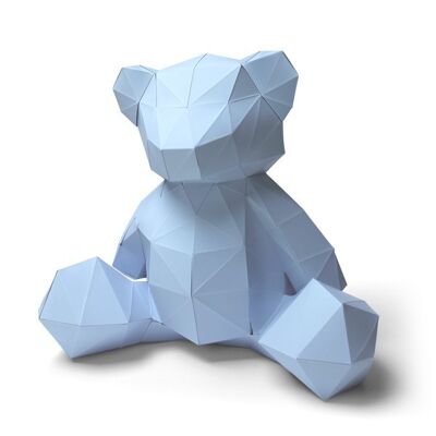 Oso de papel 3d azul