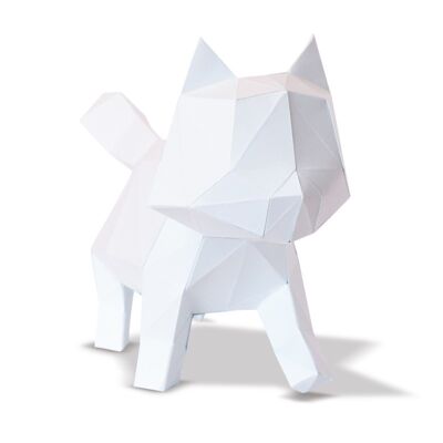 3d paper cat White