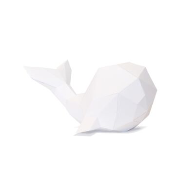 White 3d paper whale