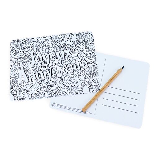 Carte à colorier anniversaire