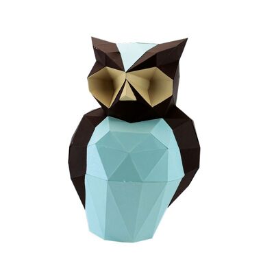 Aristote le hibou en papier 3D MENTHE CHOCO