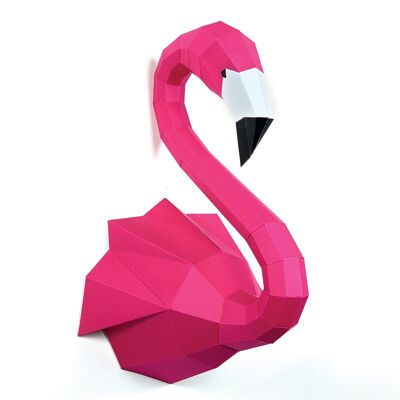 3D Paper Flamingo Pink