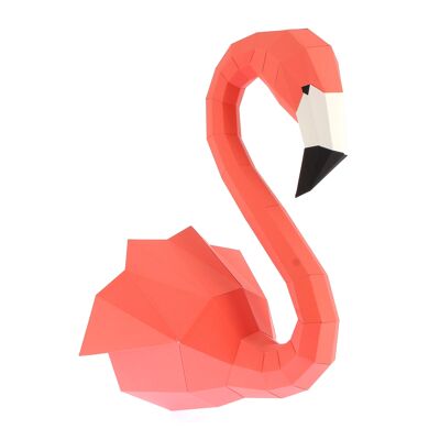 Flamant rose en papier 3D Rose
