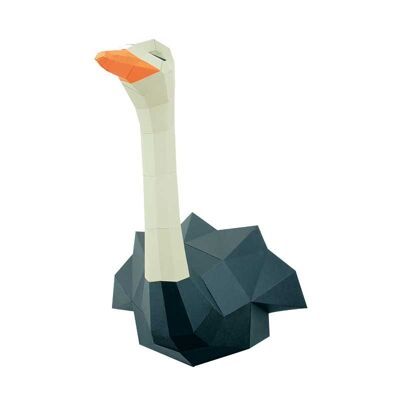 avestruz de papel 3D