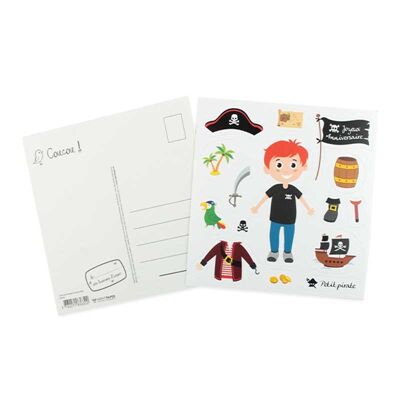 Carte anniversaire stickers garçon PIRATE