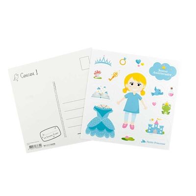 Little Girls Stickers Birthday Card