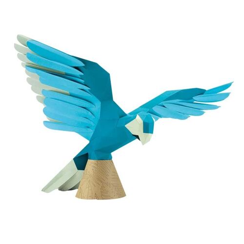Perroquet en papier 3D Bleu riv et mar