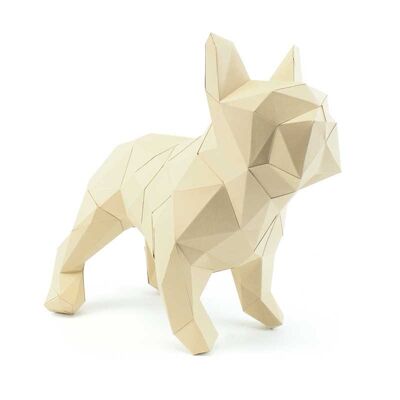 Beige 3D Paper Bulldog