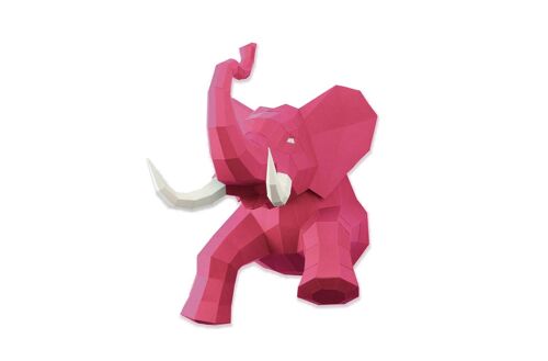 Elephant en papier 3D Rose