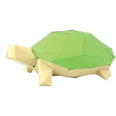 Tartaruga di carta 3D Crema/Verde